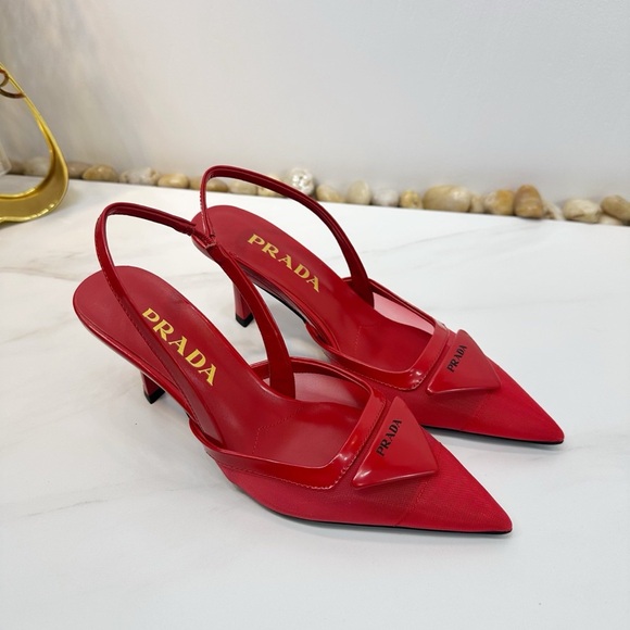 Prada Scarlet Slingback Heels for Women - Picture 1 of 8